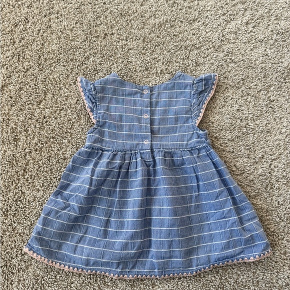 Cat & Jack Baby Girl Stripe Plaid Flutter Sleeve Dress Easter- Size 6-9 Months - Picture 9 of 10